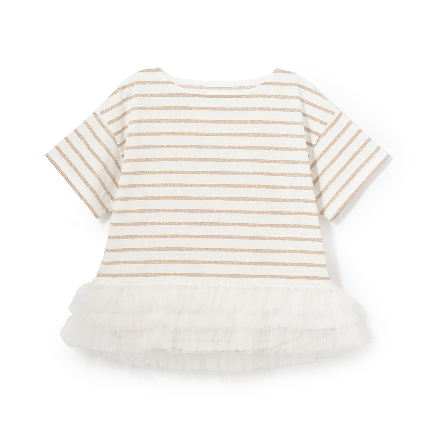 ボーダーペプラム半袖Tシャツ