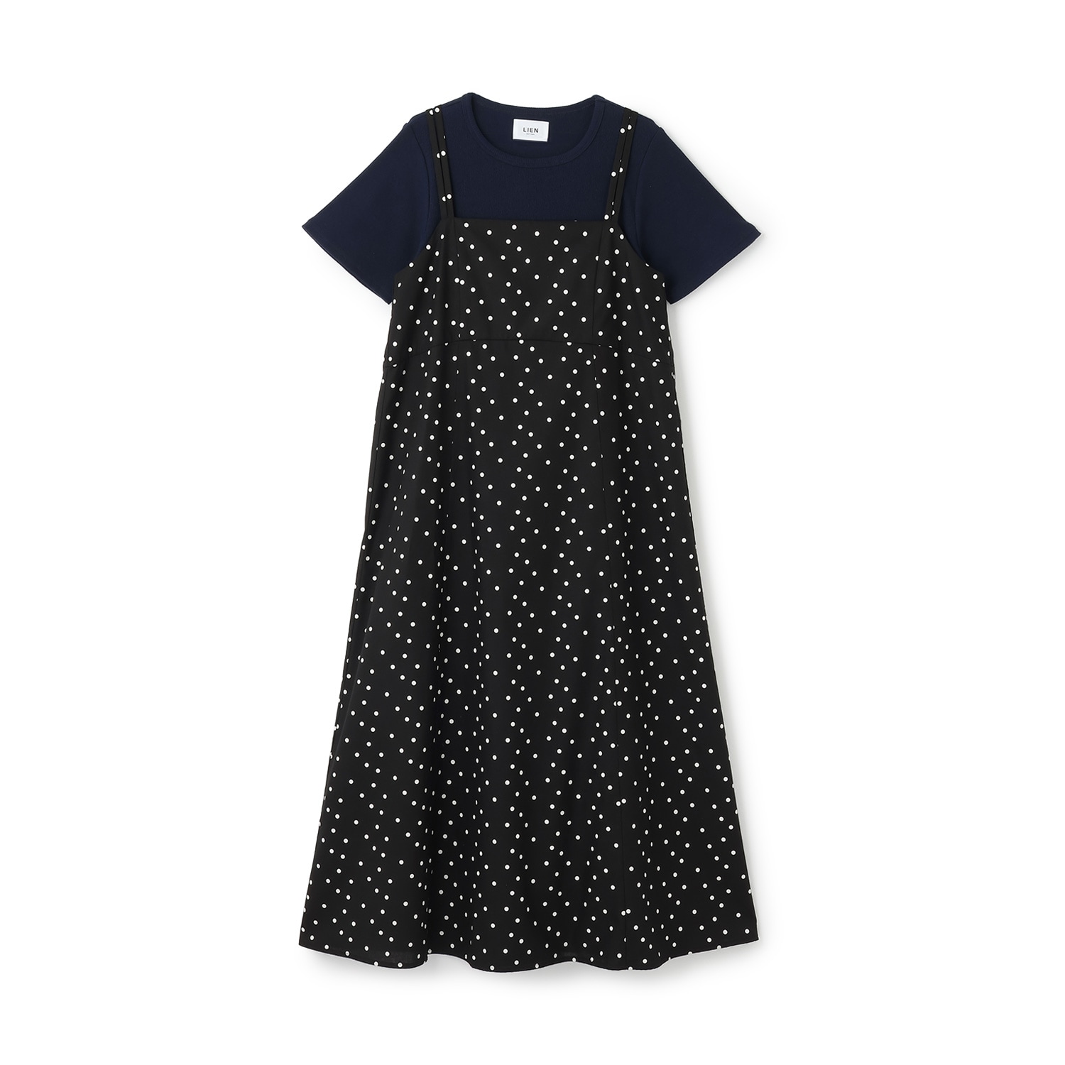 【リンク】ドット柄キャミワンピース+インナーセット