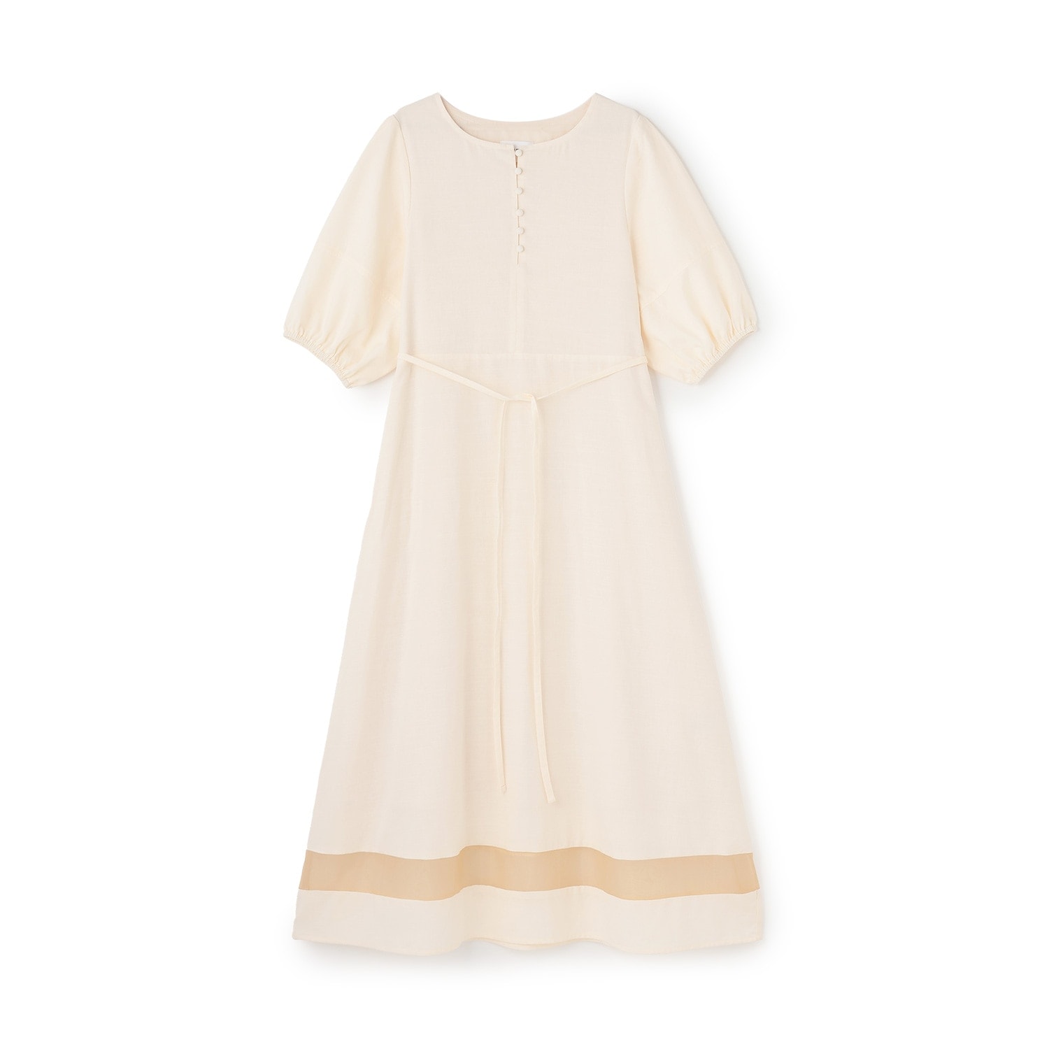 ボリュームスリーブAラインワンピース