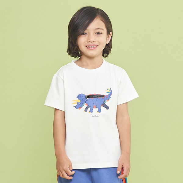 E.YAZAWA オフィシャルグッツのカモフラージュ Tシャツ lサイズ サプライズトリケラトプスTシャツ(80cm 白): キッズ - ナルミヤ
