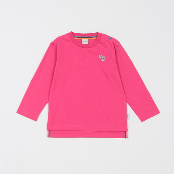 【関税込み】16Arlington ピンク Nubria 長袖Tシャツ ゼブラベーシック長袖Tシャツ(80cm 白): キッズ - ナルミヤ
