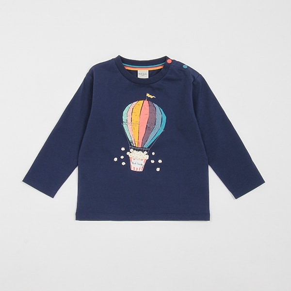バルーンポップコーン長袖Tシャツ(90cm ディープ レッド): キッズ 