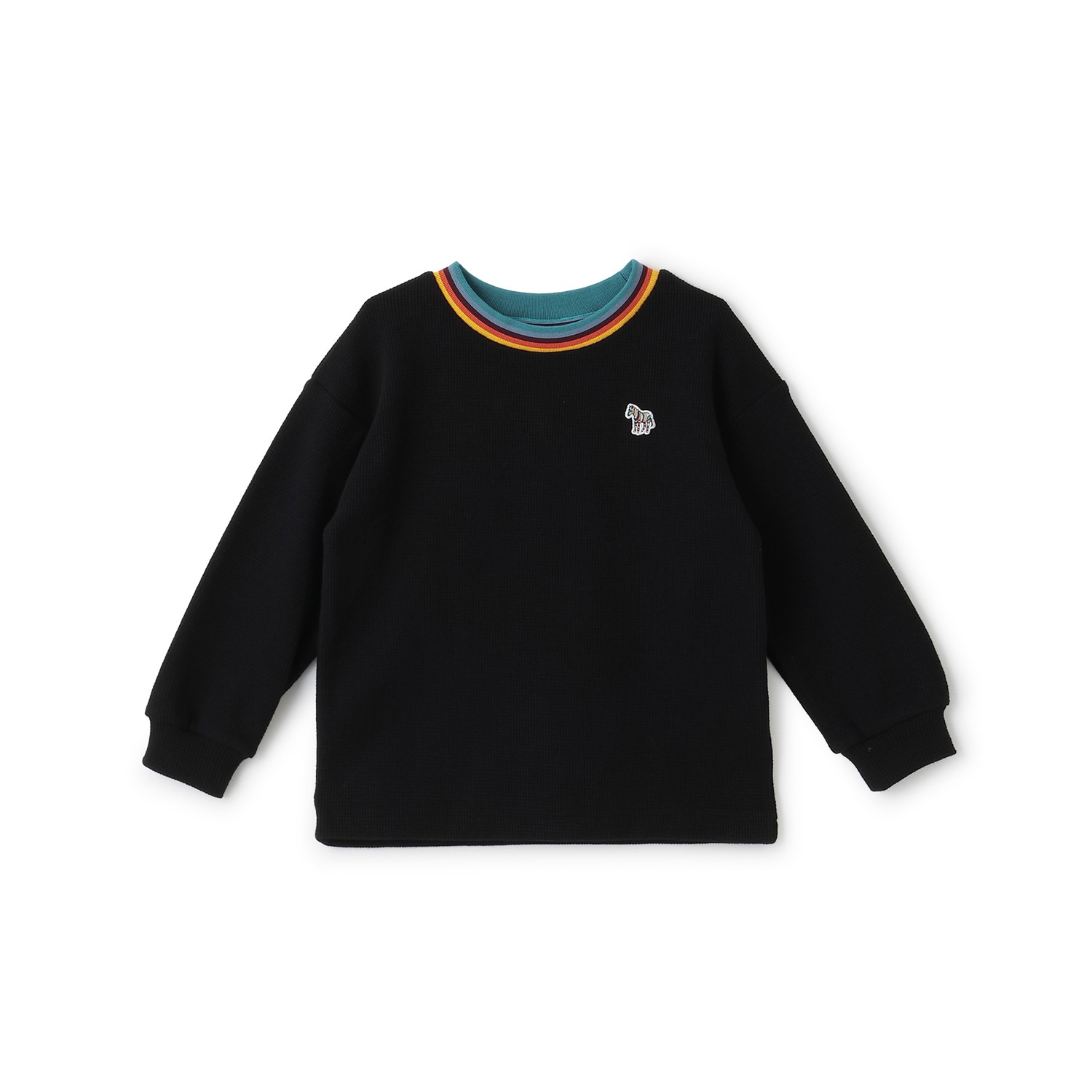 ラインリブワッフルルーズ長袖Tシャツ