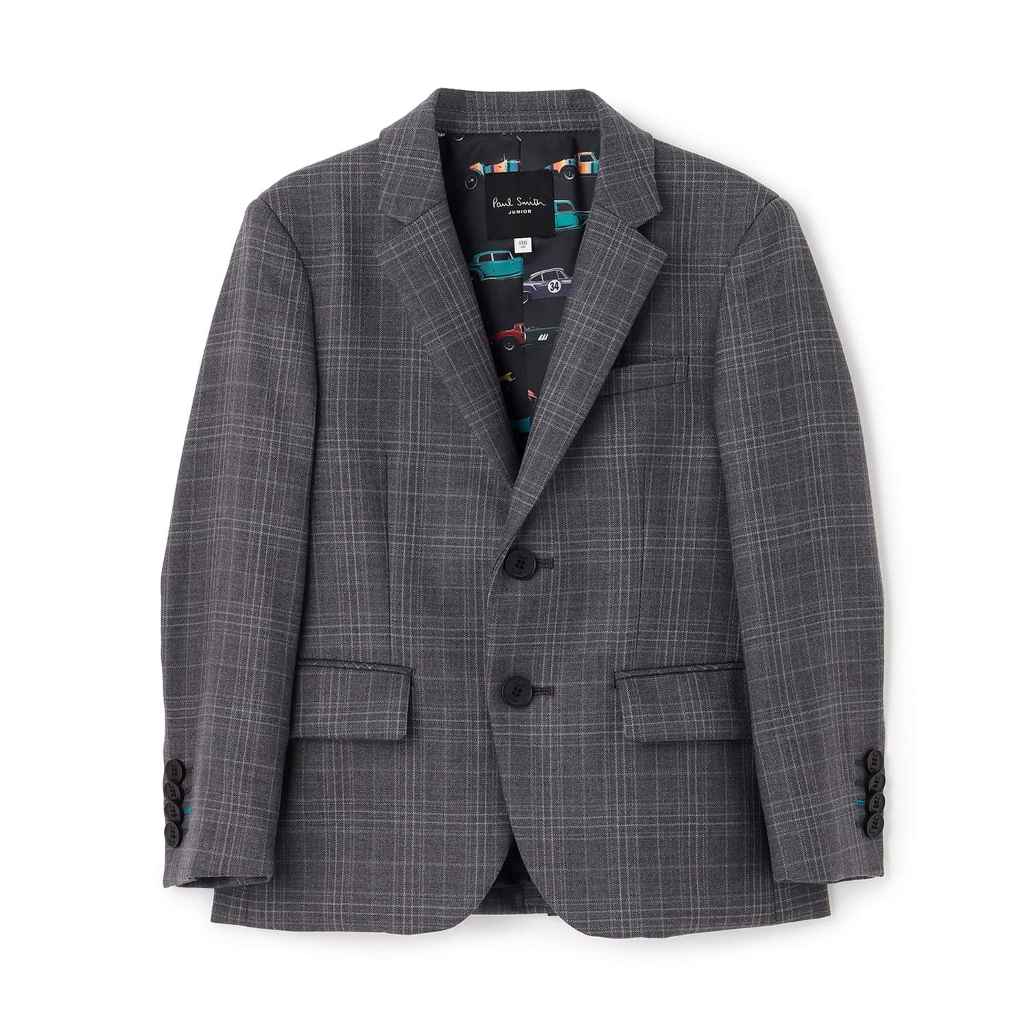 ウール2Bグレーチェックジャケット