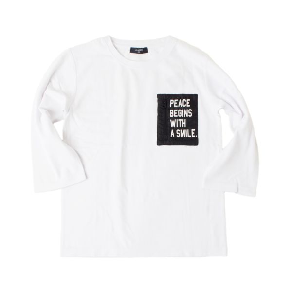 天竺・抗菌防臭加工ポケットプリント7分袖Tシャツ