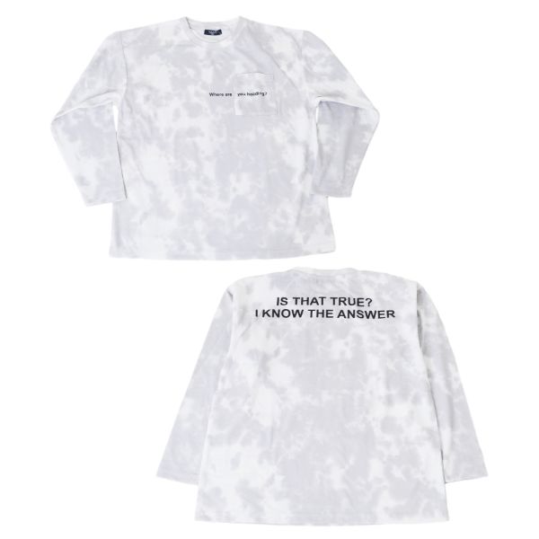 天竺・ドロップショルダータイダイ長袖Tシャツ