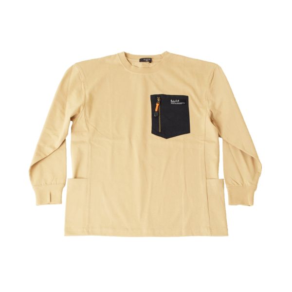 VORTEX天竺・ドロップショルダーアウトドアポケット長袖Tシャツ