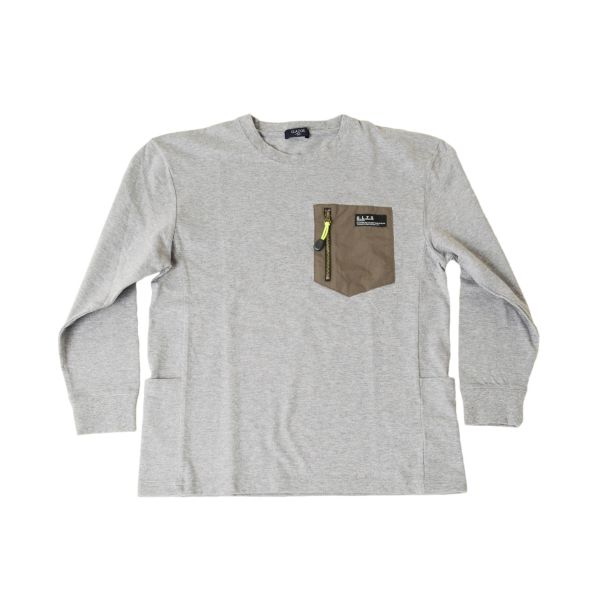 VORTEX天竺・ドロップショルダーアウトドアポケット長袖Tシャツ