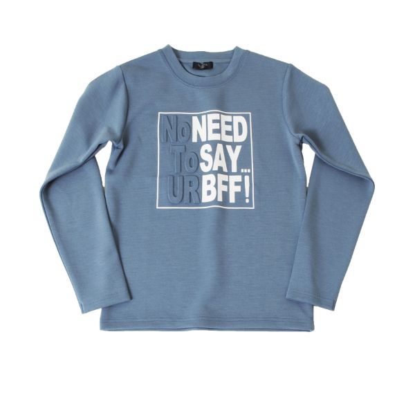 ポンチ・エンボスロゴプリント長袖Tシャツ