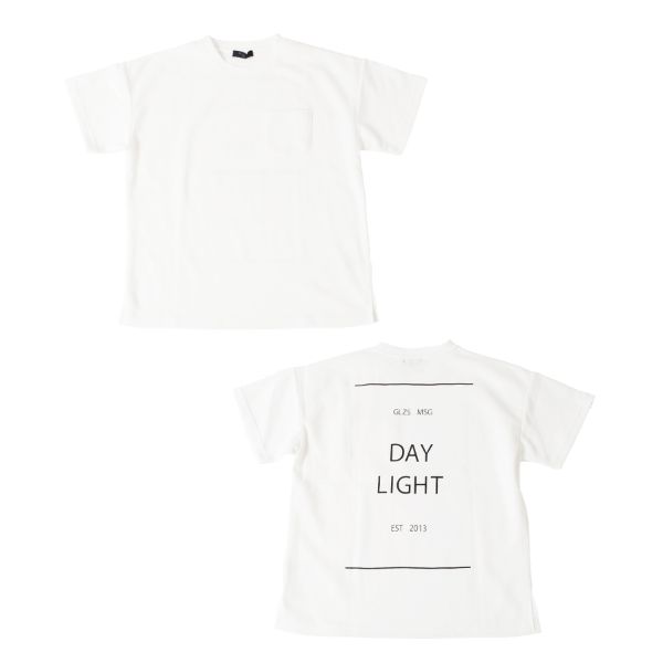ダブルフェイス・ドロップショルダーバックロゴプリント半袖Tシャツ