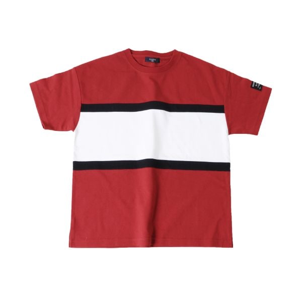 天竺・ドロップショルダー切替デザイン半袖Tシャツ