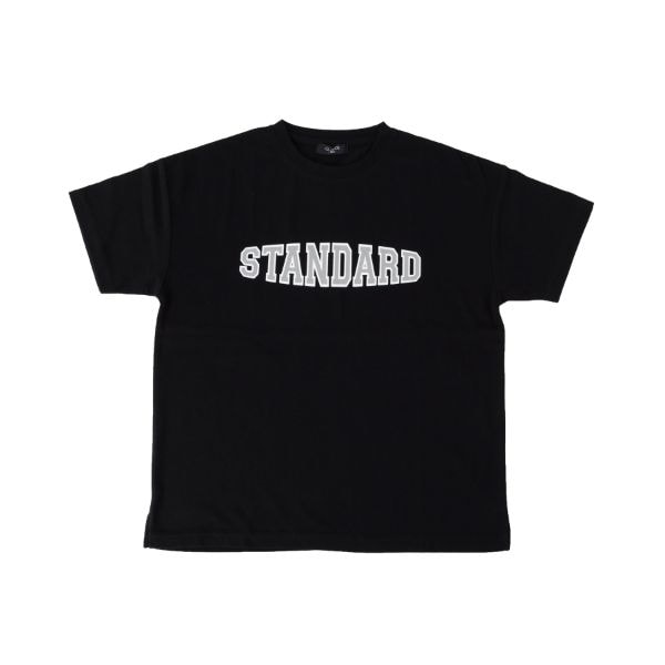 天竺・接触冷感ドロップショルダーSTANDARDロゴプリント半袖Tシャツ