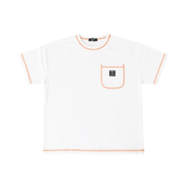 天竺・接触冷感ドロップショルダー配色ステッチ半袖Tシャツ