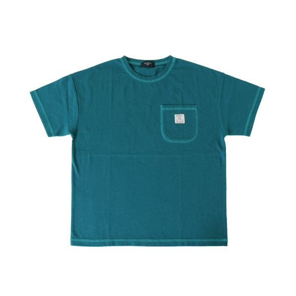 天竺・接触冷感ドロップショルダー配色ステッチ半袖Tシャツ