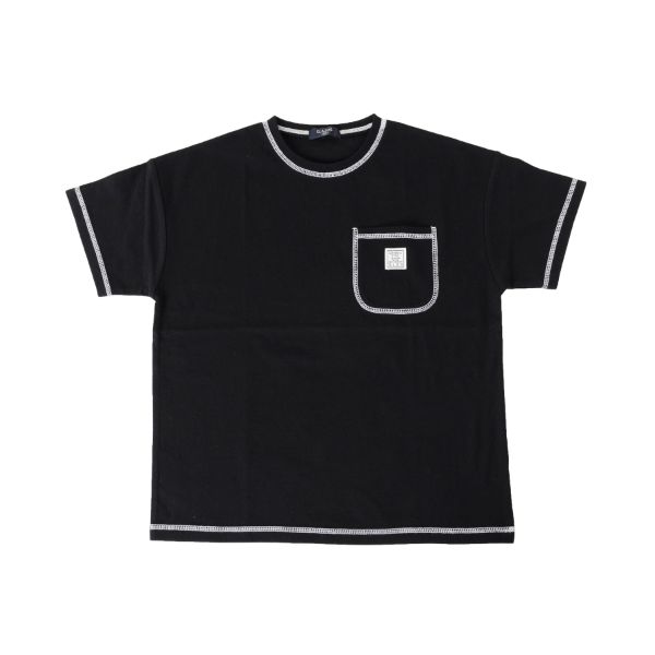 天竺・接触冷感ドロップショルダー配色ステッチ半袖Tシャツ