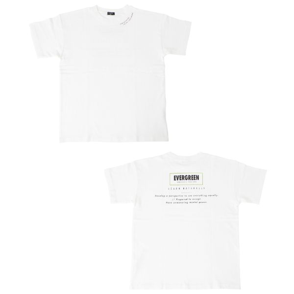 スラブ天竺・ドロップショルダーランダムバックプリント半袖Tシャツ