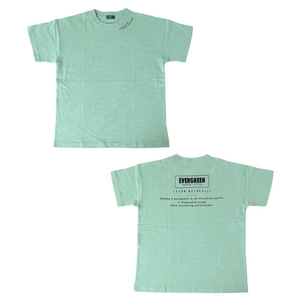 スラブ天竺・ドロップショルダーランダムバックプリント半袖Tシャツ