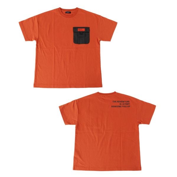 天竺・ドロップショルダーアウトドアポケット半袖Tシャツ