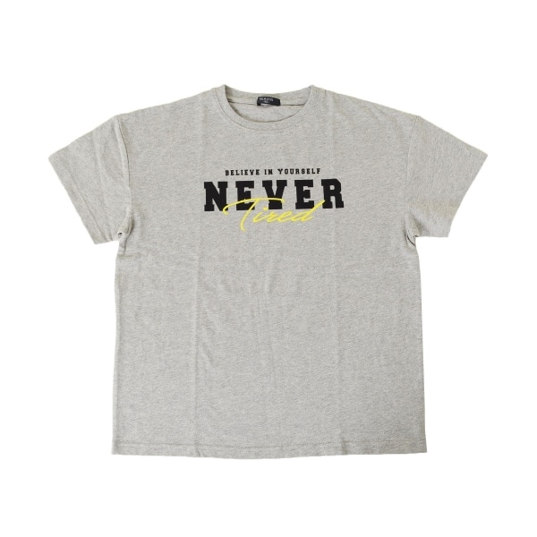 天竺・ドロップショルダーダブルロゴプリント半袖Tシャツ