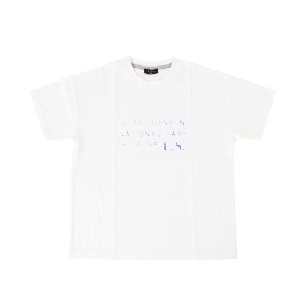 ＯＥ天竺・接触冷感ドロップショルダーステンシルプリント半袖Tシャツ