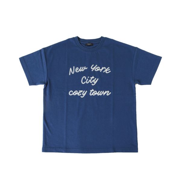 天竺・接触冷感ドロップショルダーチェーン風発泡プリント半袖Tシャツ