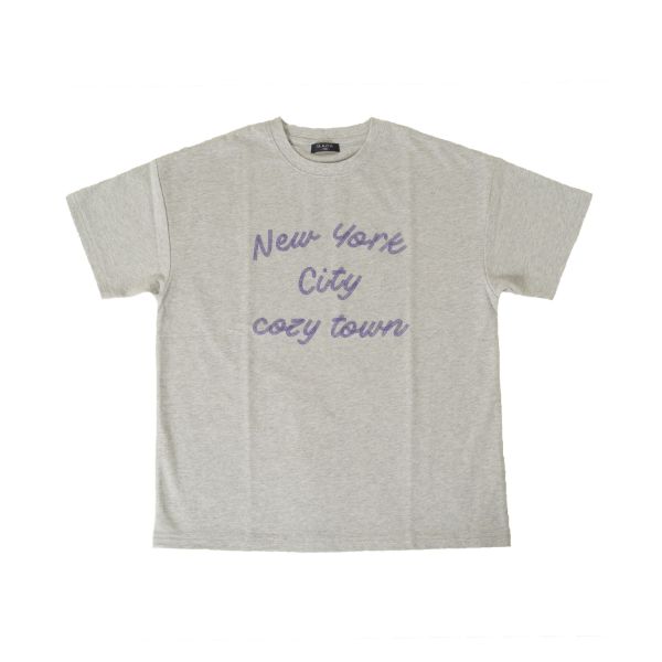 天竺・接触冷感ドロップショルダーチェーン風発泡プリント半袖Tシャツ