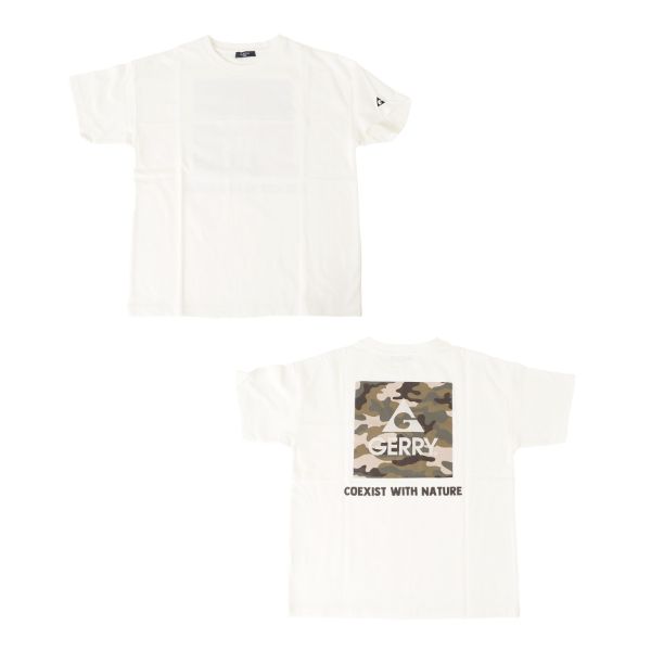 【GERRY】天竺・ドロップショルダーバックBOXカモ柄プリント半袖Ｔシャツ
