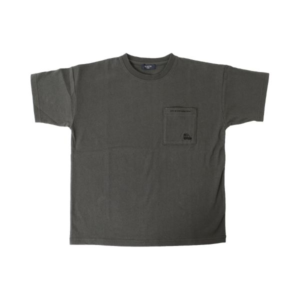 OE天竺・接触冷感ドロップショルダーアソート刺繍ポケット半袖Tシャツ