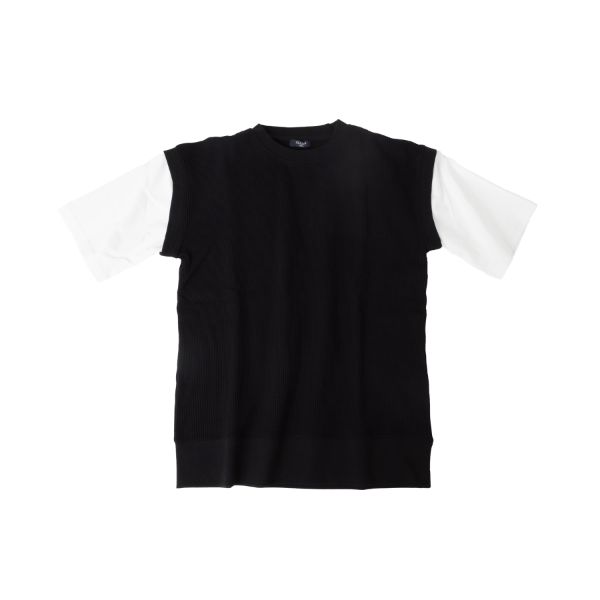ワッフル・フェイクレイヤード５分袖Tシャツ