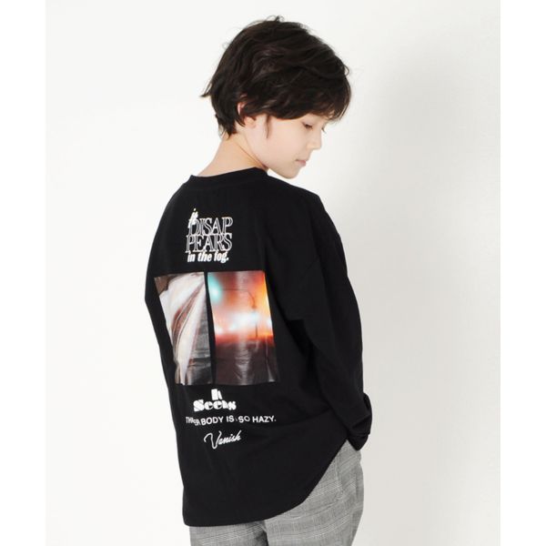 天竺・ドロップショルダーバックフォト長袖Ｔシャツ