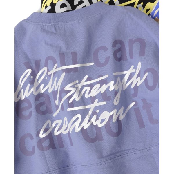 OE天竺・ドルマンスリーブネオンバックプリント長袖Tシャツ