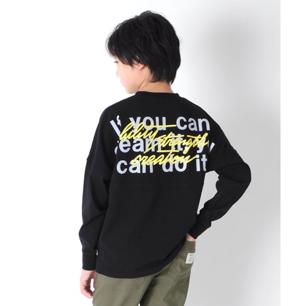 OE天竺・ドルマンスリーブネオンバックプリント長袖Tシャツ