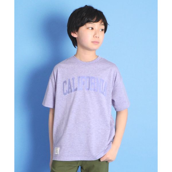 カラー杢天竺・ドロップショルダーカレッジロゴ半袖Tシャツ