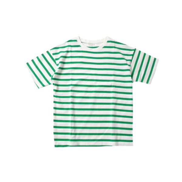 天竺・ドロップショルダーボーダー半袖Tシャツ