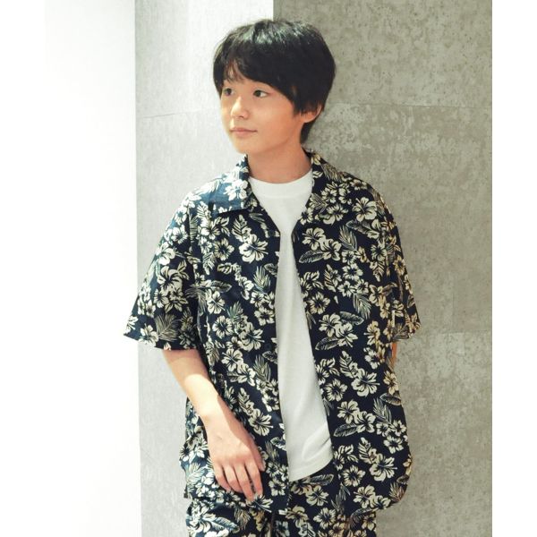 T/R・総柄開襟半袖シャツ【セットアップ対応】