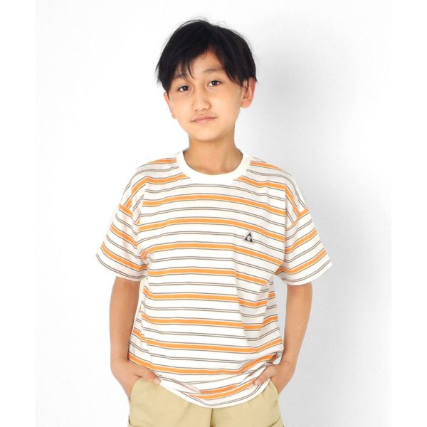【GERRY】ドロップショルダープリントボーダー半袖Tシャツ