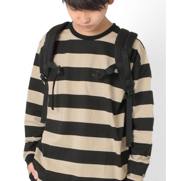 ワイドボーダードロップショルダーＴシャツ