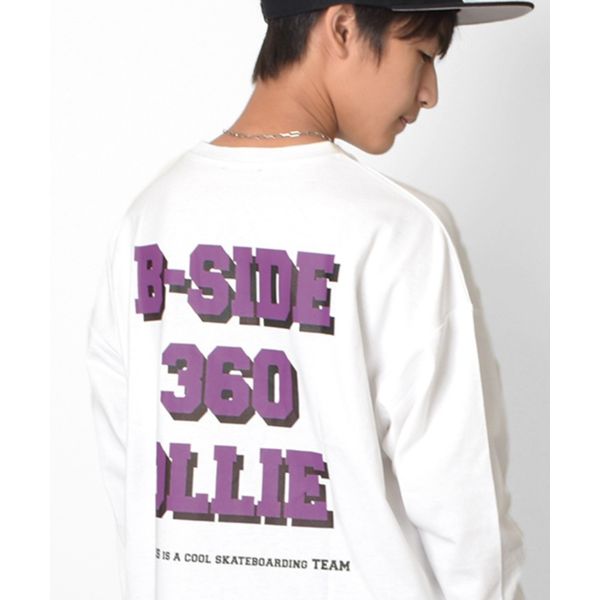 ビッグシルエット・オーバーラッピングバックプリントTシャツ