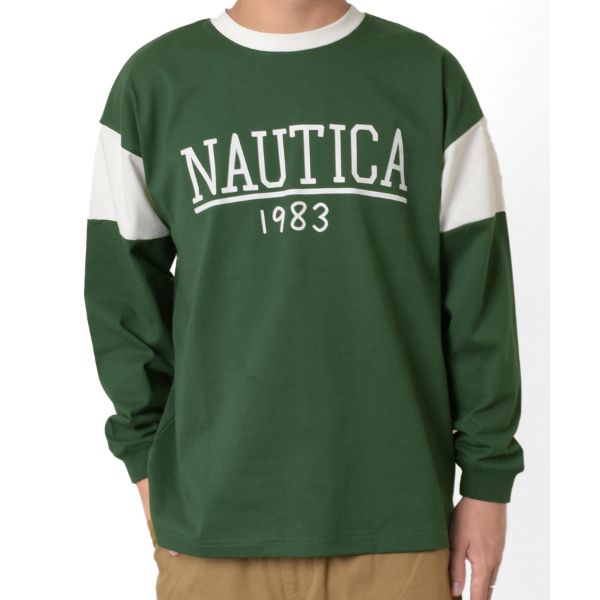 【NAUTICA】袖切替ロゴTシャツ