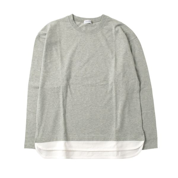 裾レイヤード長袖Tシャツ