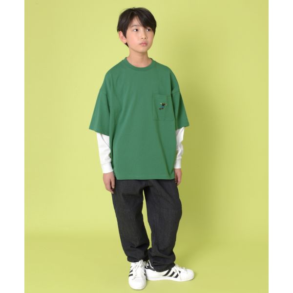 フェイクレイヤードビッグ長袖Tシャツ