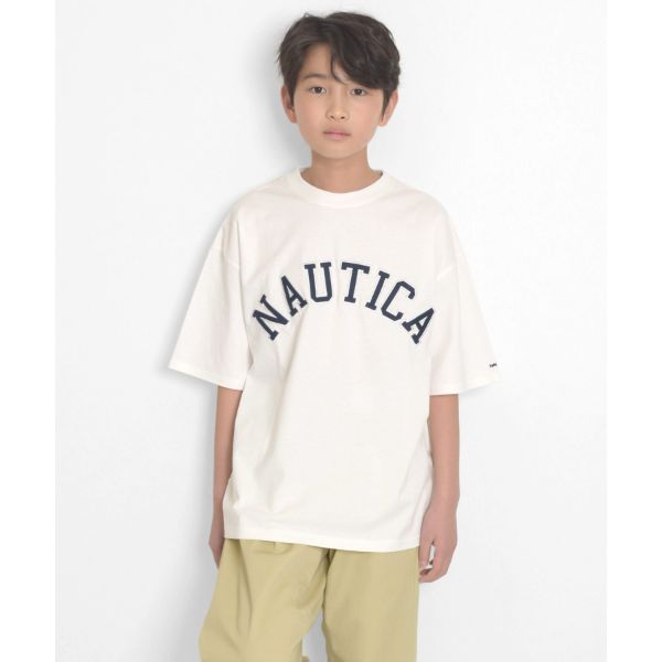 【NAUTICA】フロントロゴアップリケ刺繍ビッグ半袖Tシャツ