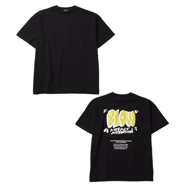 【接触冷感】バックグラフィック発泡プリントビッグ半袖Tシャツ