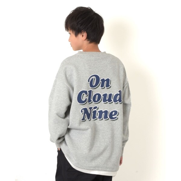 【毛玉になりにくい/しっかり素材】裏毛・サガラ刺繍バックプリントレイヤードトレーナー