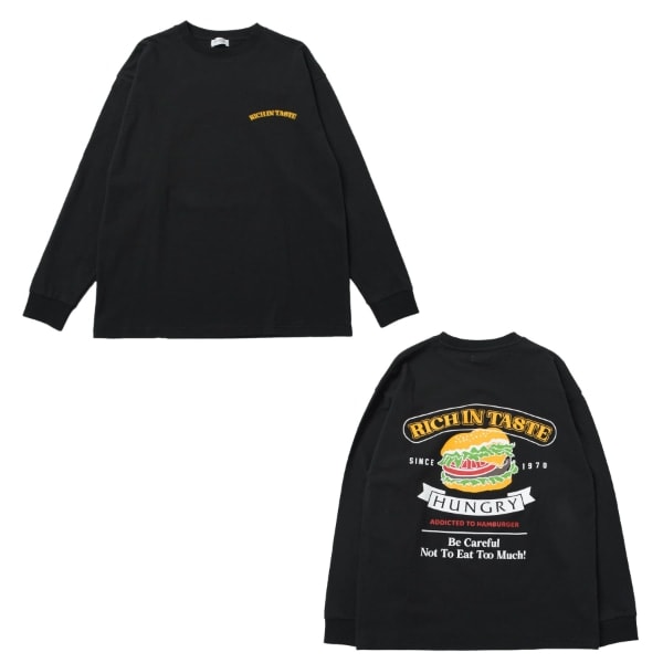 アソートバックFOODプリント長袖Tシャツ