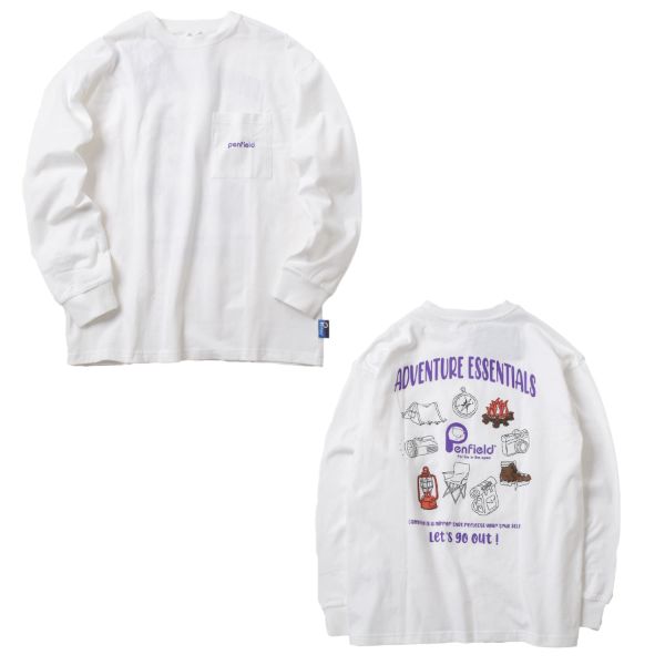 【Penfield】USAコットン・バックツールプリント長袖Tシャツ