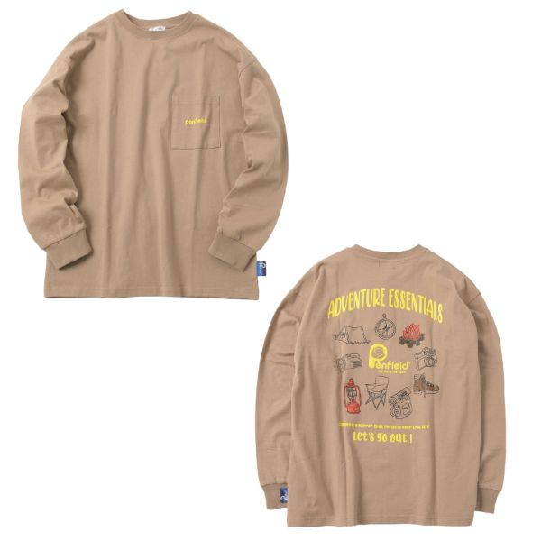 【Penfield】USAコットン・バックツールプリント長袖Tシャツ