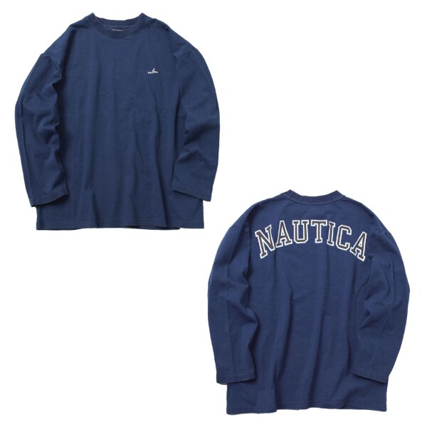 【NAUTICA】バックアーチロゴプリント長袖Tシャツ