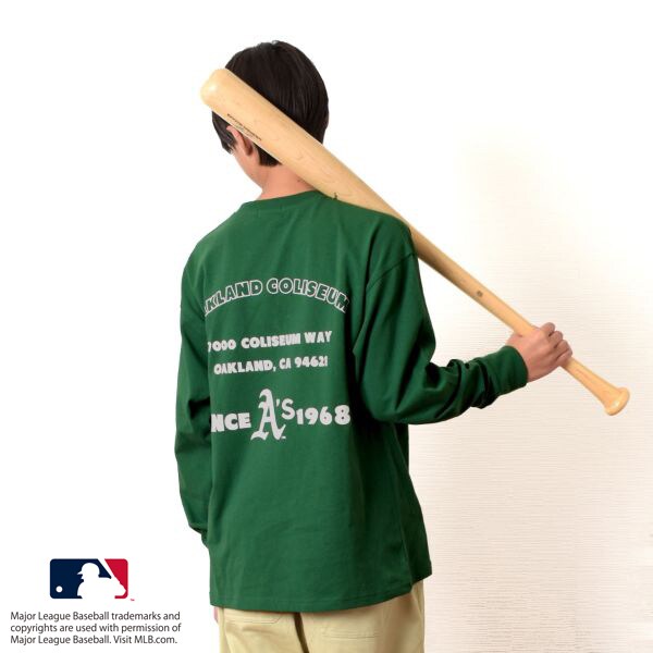 【MLB】ロゴプリント長袖Tシャツ