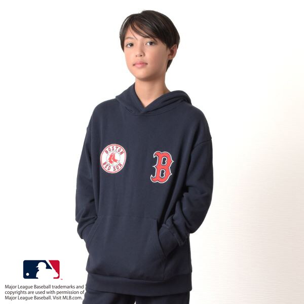 MLB】裏毛チーム刺しゅうワッペン付きパーカー(140 TOPグレー(Angels